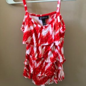 INC tank orange & white medium